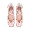 Grape Mother Same Style 2025 Summer Valentino Rivet Single Shoes Shallow Mouth Bow Flat Bottom Ballet Versatile