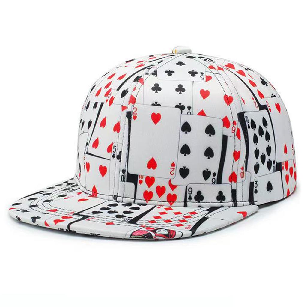 Unisex Hip-hop čepice s potiskem pokerových karet Jaro Podzim Venkovní Nastavitelné Ležérní Baseballové čepice Ochrana proti slunci Sportovní čepice