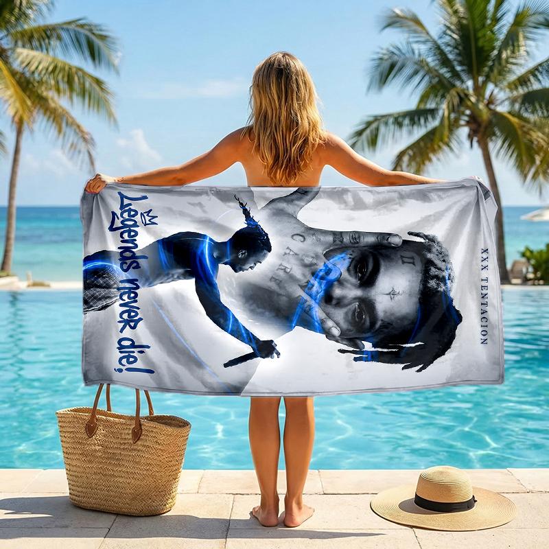 Xxxtentacion Fashion Beach Towel: Ideal for Summer Adventures Soft, Absorbent and Quick Drying Suitable for Swimming and Bathing