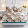 Princess Girl Print Quilted Mattress Cover Cotton King SizeThicken Lace Elastic Fitted Sheet Bed Protector with 2 Pillowcases
