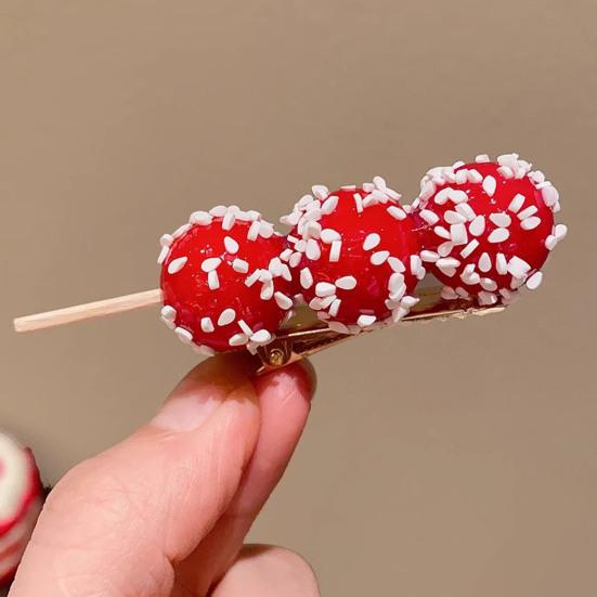 Hairpin Imitation Sugar Calabash Design Hair Clip Stable Clamping Force Side Bang Hair Pin Holiday Hair