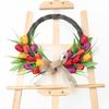 Artificial Flower Wreath 40cm Spring   Wreath Front Door Decoration for Indoor Outdoor