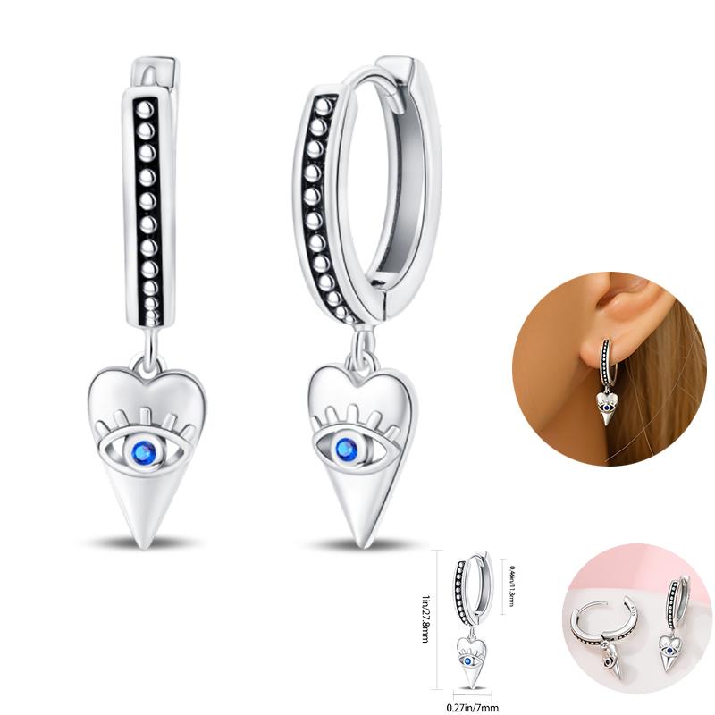 Boucles d'oreilles Attrape-rêves Filet Œil du Diable Souhaits Magnifiques en Argent Sterling 925 Neutre Adaptées aux Fêtes de Fiançailles Bijoux Exquis