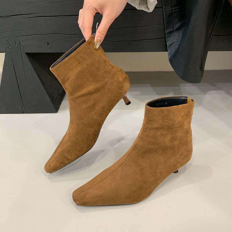 Fashion Baolamos Winter New Brand Women Short Boots Fashion Pointed Toe Ladies Elegant Ankle Boots Thin High Heel Dress Pumps Shoe