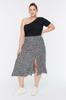 Women's Style Plus Size Black Slit Woven Viscose Skirt