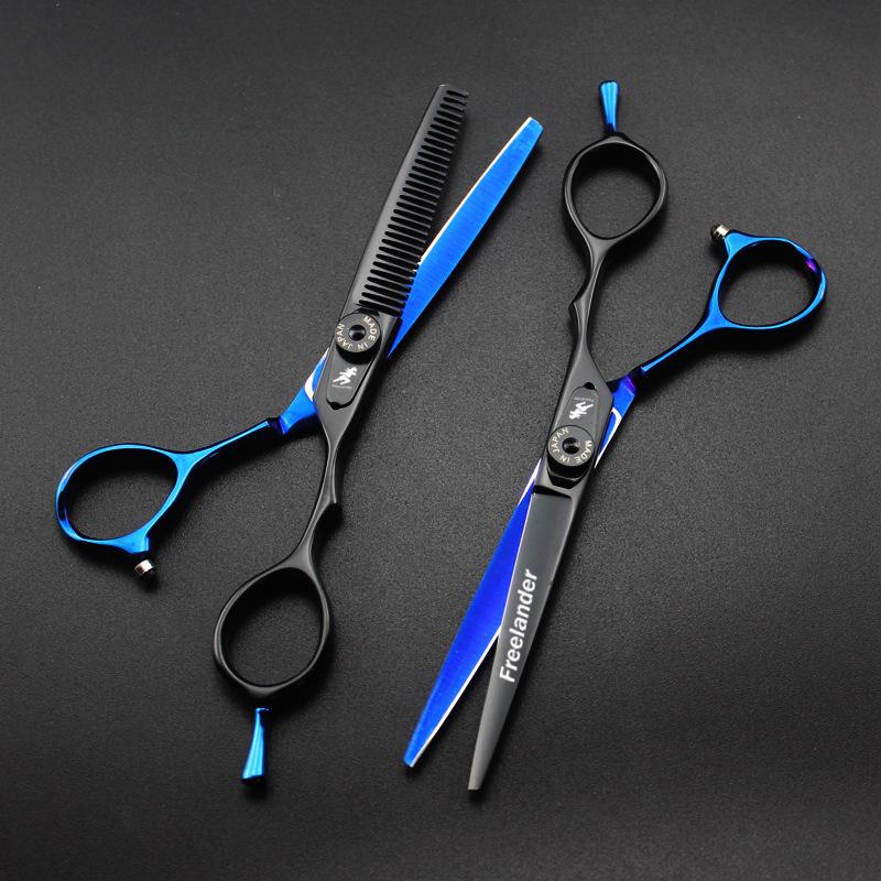 New 6.0" God Walker Hairdressing Scissors - Black/Blue, Barber, Straight, Bangs & Thinning Options.