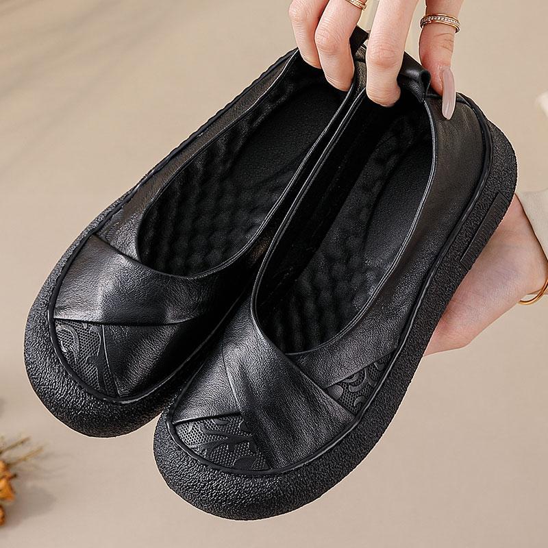 Fashion Lace up genuine leather shoes new women's soft moccasins woman convertible wide fit loafers mom oxfords flats ladies flat shoes