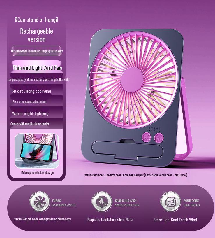 Portable Card-Style USB Mini Fan for Home and Dorm Use