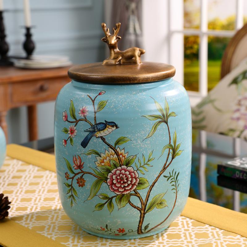 Ceramics Storage Tea Pot Jar Spice Bottle Home Desktop Candy Jars Storage Box Organizer Modern Home Decor