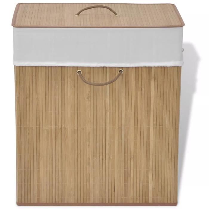 VidaXL Panier à linge rectangulaire Bambou Naturel