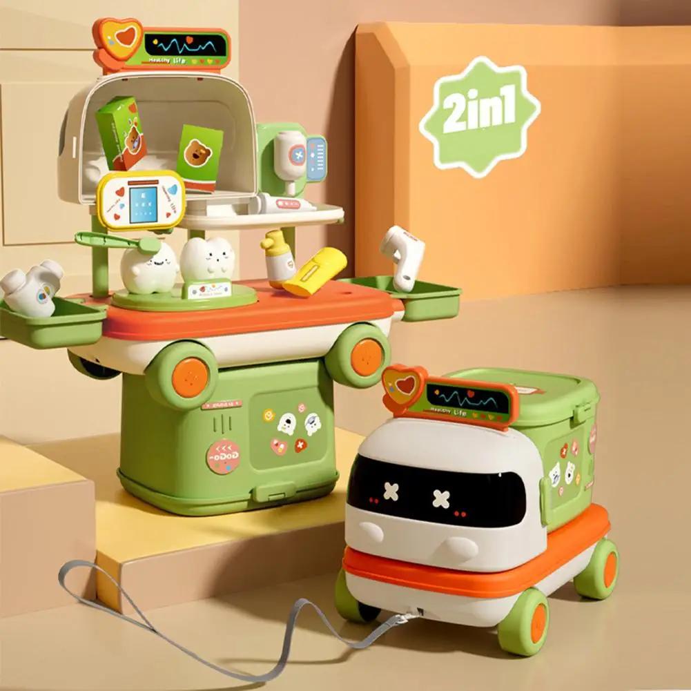 Non-Toxic Multifunctional Kitchen Medical Makeup Toy With Storage Box Children'S Pretend Play House Interactive Toys For Children Kids Gifts