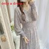 Floral Chiffon Midi Dress With High Waist And Ruffle Hem For Spring Casual Wear