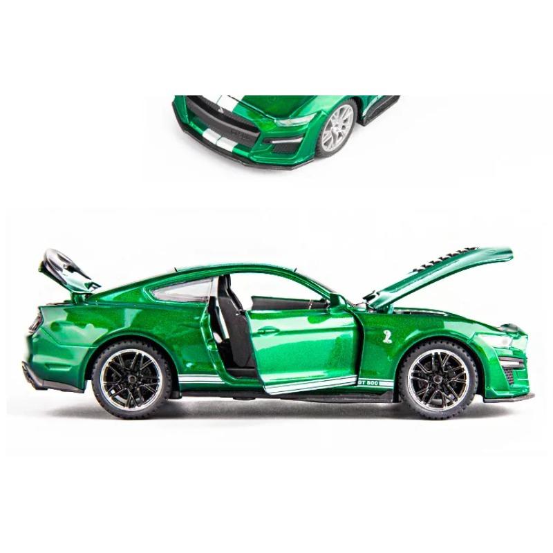 1/32 Ford Mustang Shelby GT500 Supercar High Simulation Car Model Alloy Pull Back Kid Toy Car 4 Open Door Children's Gifts