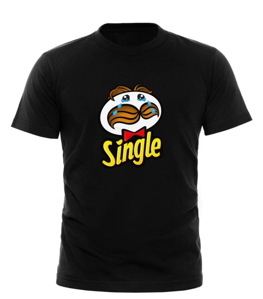 Funny Single Face Cartoon T-Shirt – Sad Snack Parody Character Graphic Tee