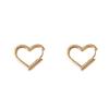 Korean Heart Shape Earrings: Elegant Ear Cuffs for Women - Luxury, Simple Hoop, Hip Hop Style Jewelry