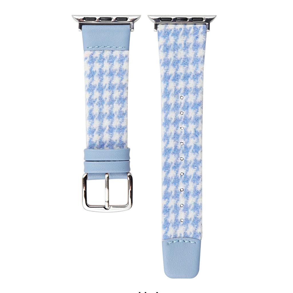 Woolen Fabric Leather Strap for Apple Watch Series 10 9 8 7 SE 6 5 4 3 2 1 42mm 41mm 40mm 38mm Watch Band