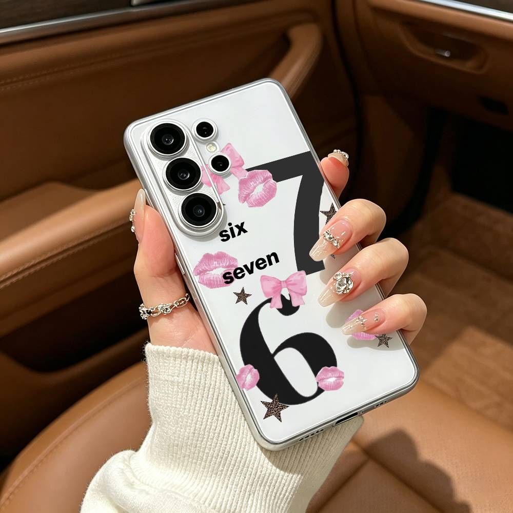 Fashio SS Six Seven 67 Clear Phone Case for Samsung S25, S24, S21, S22, S23, S30, Ultra, S20, Plus, FE, Lite