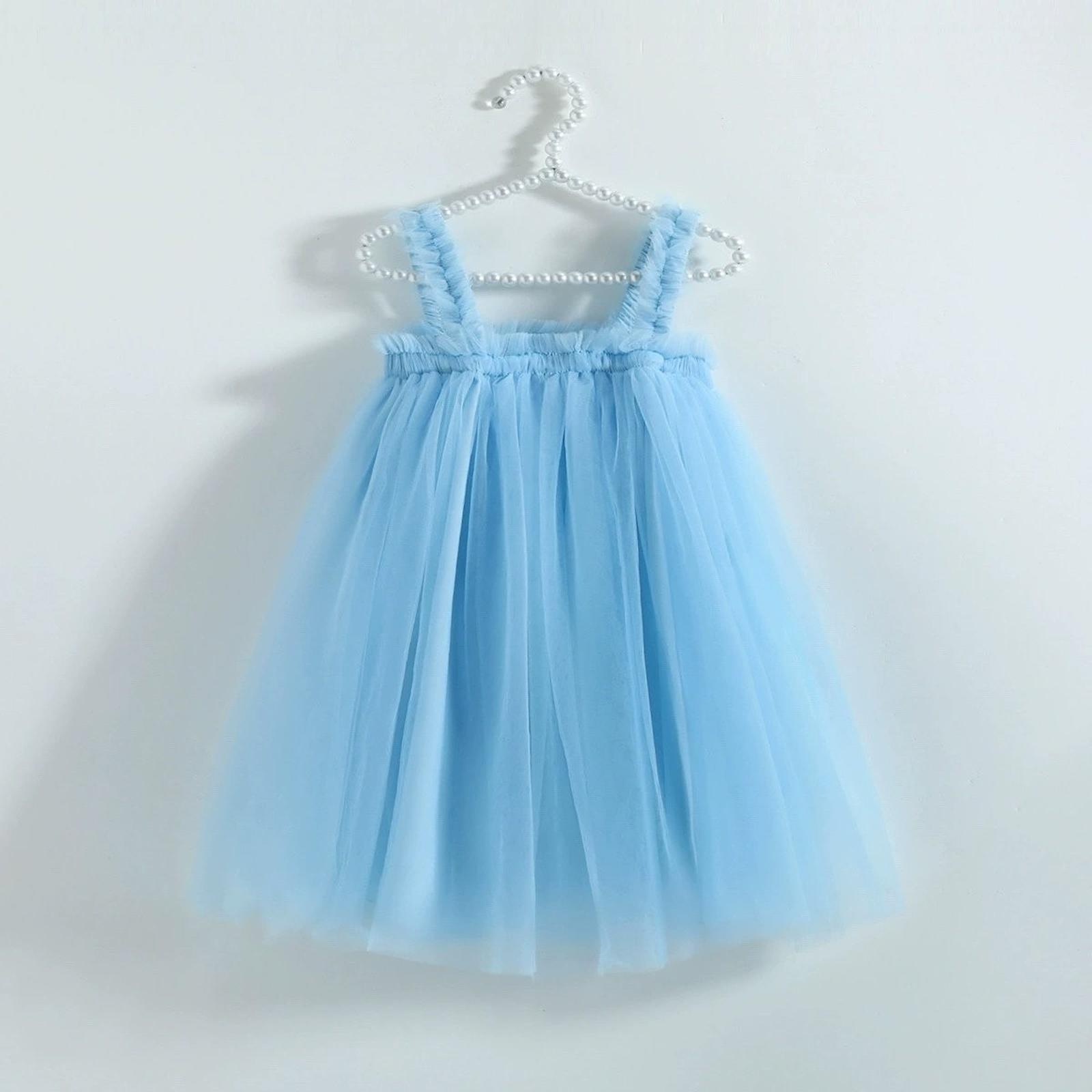 

Платье принцессы из тюля для девочек 100 светло-синий