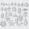 5pcs Stainless Steel Conch Starfish Turtle Charms For Jewelry Making Supplies Ocean Charm Silver Color Pendant Handmade Material