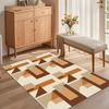 Geometric Style Living Room Carpet, Durable and Slip-Resistant Sofa, Coffee Table Rug, Bedroom Floor Mat, Home Decoration