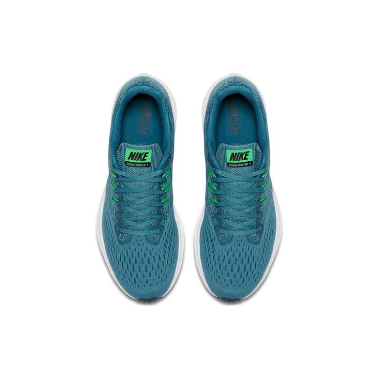 Nike Zoom Winflo 4 Comfortable Non-Slip Lightweight Mid-Top Retro Basketball Shoes Men sneaker Blue Green 898466-004