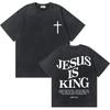 Gewaschenes Vintage Christian Jesus Grafik T-Shirt für Herren Hohe Qualität Baumwolle T-Shirts Herren Hip Hop Gothic Oversized T-Shirt Streetwear