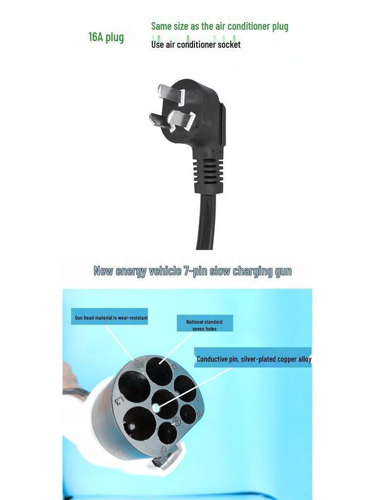 Temperature-Controlled Portable Car Charger Without Ground Wire - Universal Electric Car Charging Gun