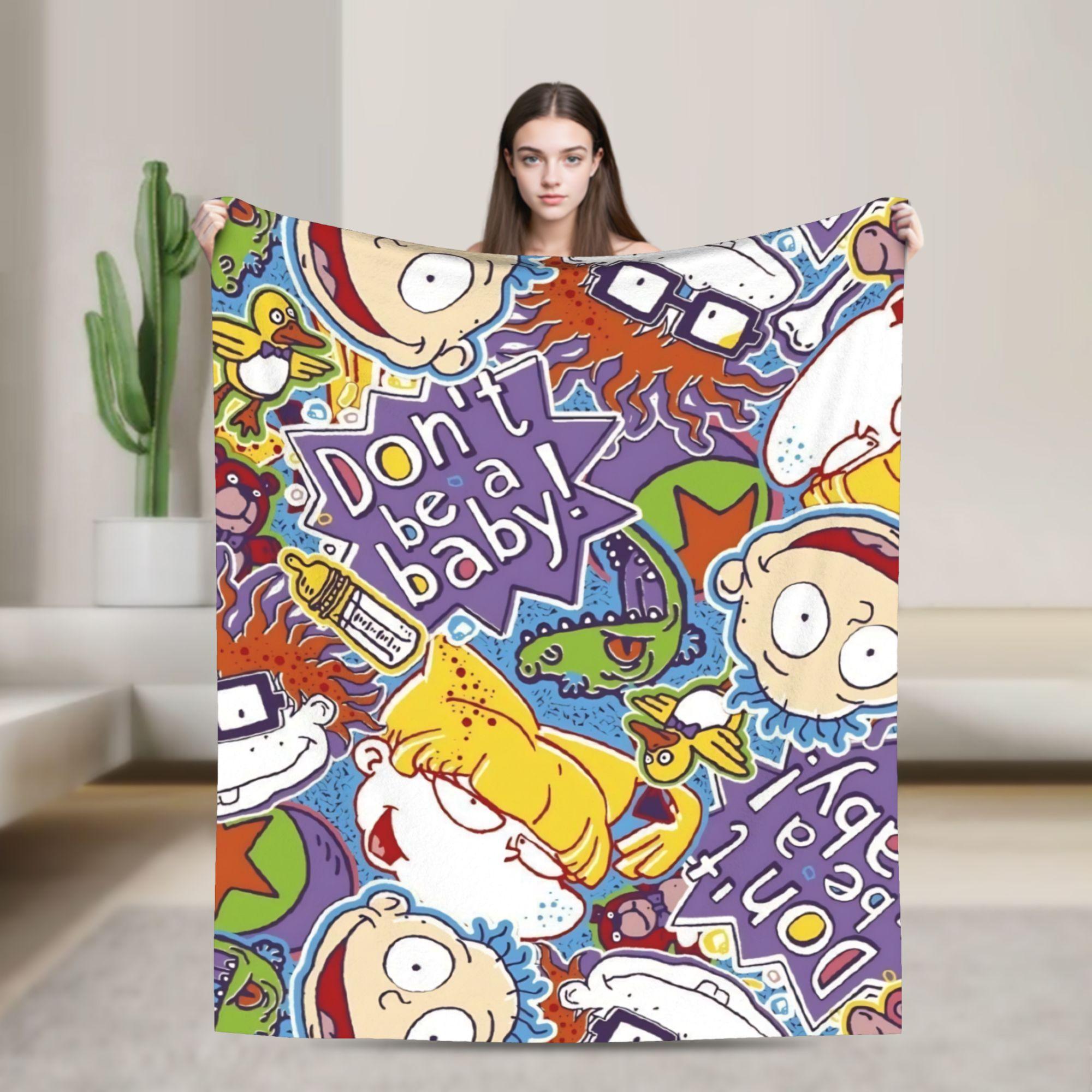 

Rugrats Playful Character Blankets Warm Soft Plush Throw Blanket For Couch Chair Airplane Travel Flannel Bedspread Bed Cover 30x40in