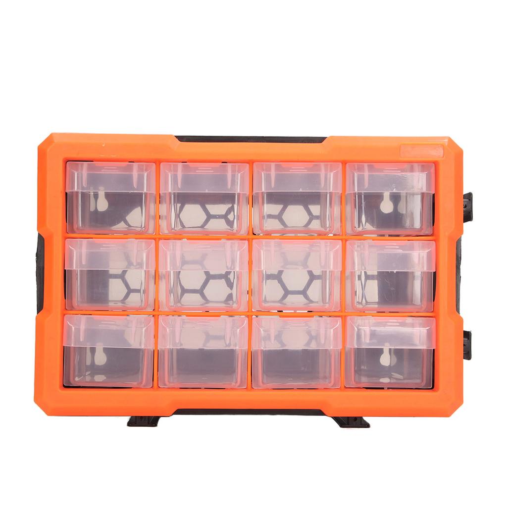 Schubladen-Teilebox 12 Schubladen PVC Hardware Aufbewahrungsorganizer Stapelbare Werkzeugaufbewahrungsbox
