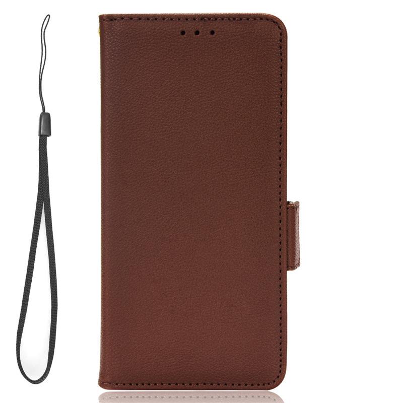 Nokia X30 5G Flip Lanyard Case with Card Slot - Lychee Leather Pattern, Solid Color