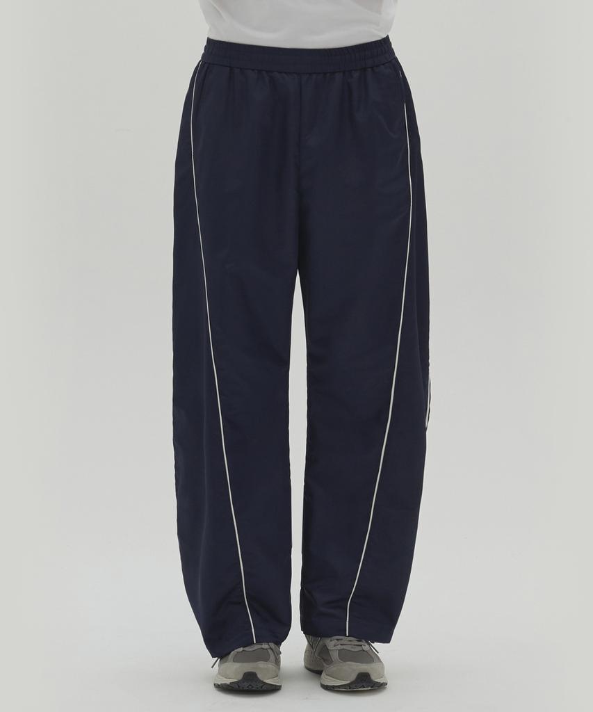 Sekeonmonollogeu Baseball Curved Wide Nylon Pants (Fleece-Lined) Navy_Sept028Navy