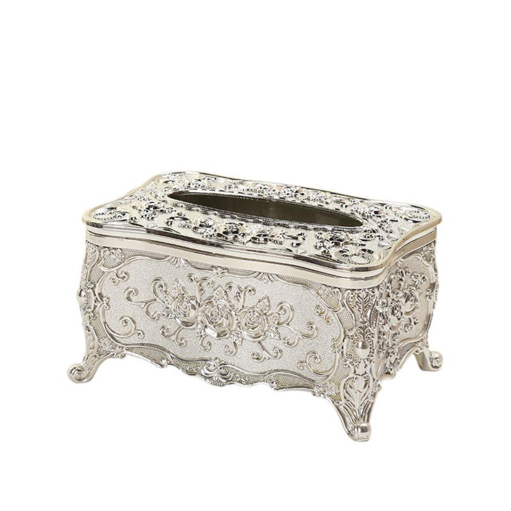 

Acrylic European Style Tissue Boxes Rectangle Paper Drawing Box Tissue Storage Boxes Bedroom серебряный