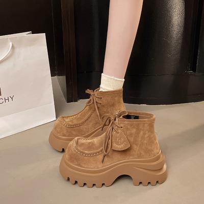 Fashion Ankle Boots for Women High Heels Lace Up Fashion Shoes Platform Casual Sport Boots 2025 Winter New Designer Chelsea Boots