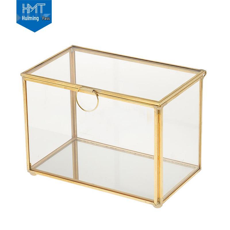 Geometric Flower House Flip-Top Jewelry Storage and Decorative Box with Preserved Flowers