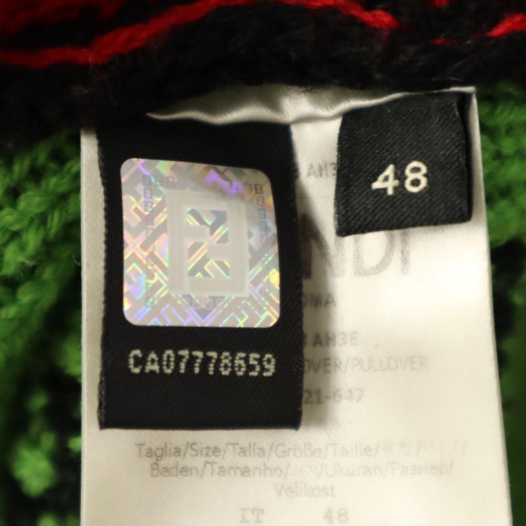 Fendi Made In Italy Overall Handle Long Sleeve Sweater 48 Knit Men's Used