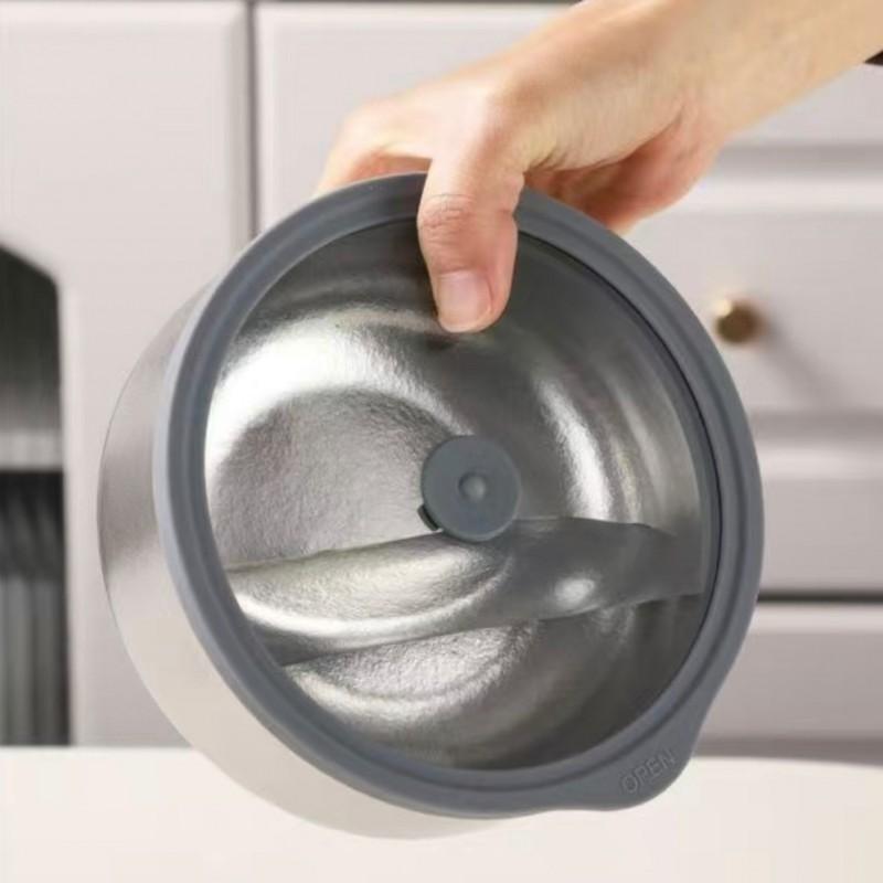 Pure Titanium Food Container Bowl 850ml Non-Toxic Antibacterial Leakproof Kids Adults Home Kitchen