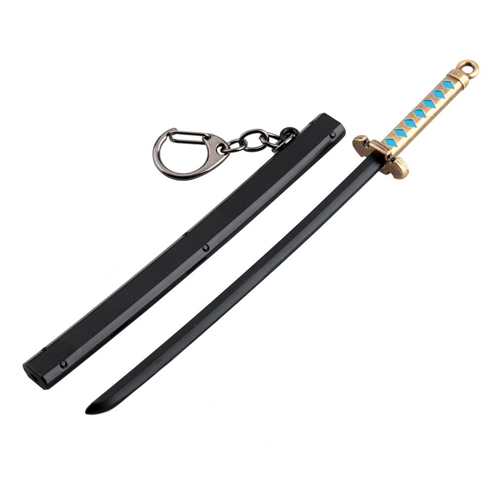 Anime Sword Shape Keychain Cartoon Blade of Ghost Keyring Model Cosplay Jewelry Accessories