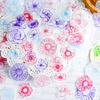 Retro Story Sulfuric Acid Paper Camellia Flower Stickers for DIY Diary and Creative Decoration
