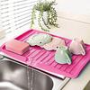 Abtropfgestell Küche Silikon Abtropfschale Groß Spülbecken Abtropfgestell Arbeitsplatten Organizer Abtropfgestell für Küchengeschirr Tischgeschirr