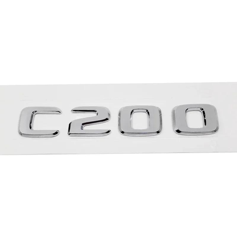 ABS Car Rear Trunk Emblem 3D Letters Tail Box Sticker Badge for Mercedes Benz C32 C36 C55 C63 C200 C220 C230 C Class W204 W205 KS6
