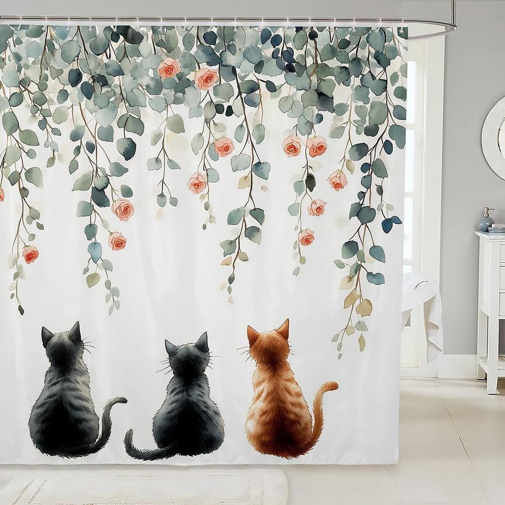 Yellow Rubber Duck Shower Curtain Set,Cute Swimming Duck Bathroom Decor for Kids,Kawaii Animal Bathroom Set Gifts for Pet Lovers