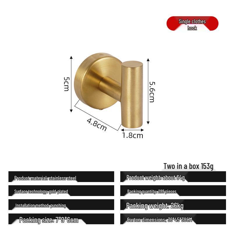 Stainless Steel Adhesive Wall-Mounted Hook for Clothes & Hats
