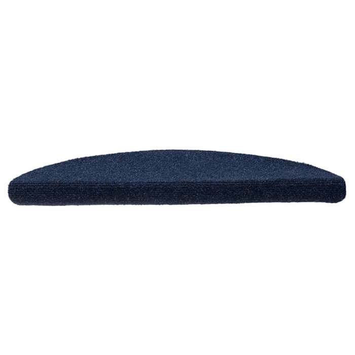 VidaXL Tapis d'escalier autocollants 15 pièces 56 x 17 x 3 cm Bleu marine Demi-rond 322356