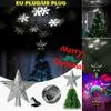 Christmas Tree Topper LED Snowflake Star Top Light Projection Lamp Light Gold Party Romantic Christmas Decorations for Home