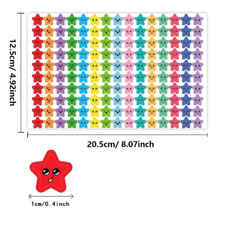7500 Star Face Stickers 50 Sheets Adhesive Reward Seals for Kids Motivational Classroom Reward Labels Cute Cartoon Decals