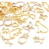 FASHEWELRY 32pcs 16 Styles Animal Theme Open Back Pendants for Epoxy Resin Pet Hollow Frame Charms Gold Plated Alloy Filigree Dangle Charms Ornament