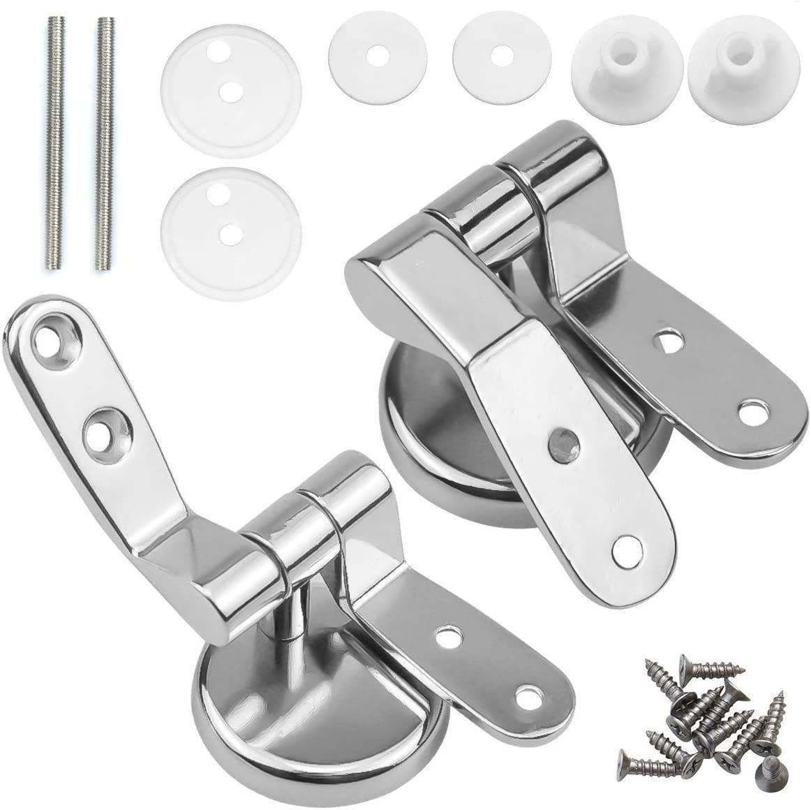 1/4set Zinc Alloy Toilet Seat Hinges Replacement Kit Lid Connectors Fittings Universal Toilet Accessories Repair Parts