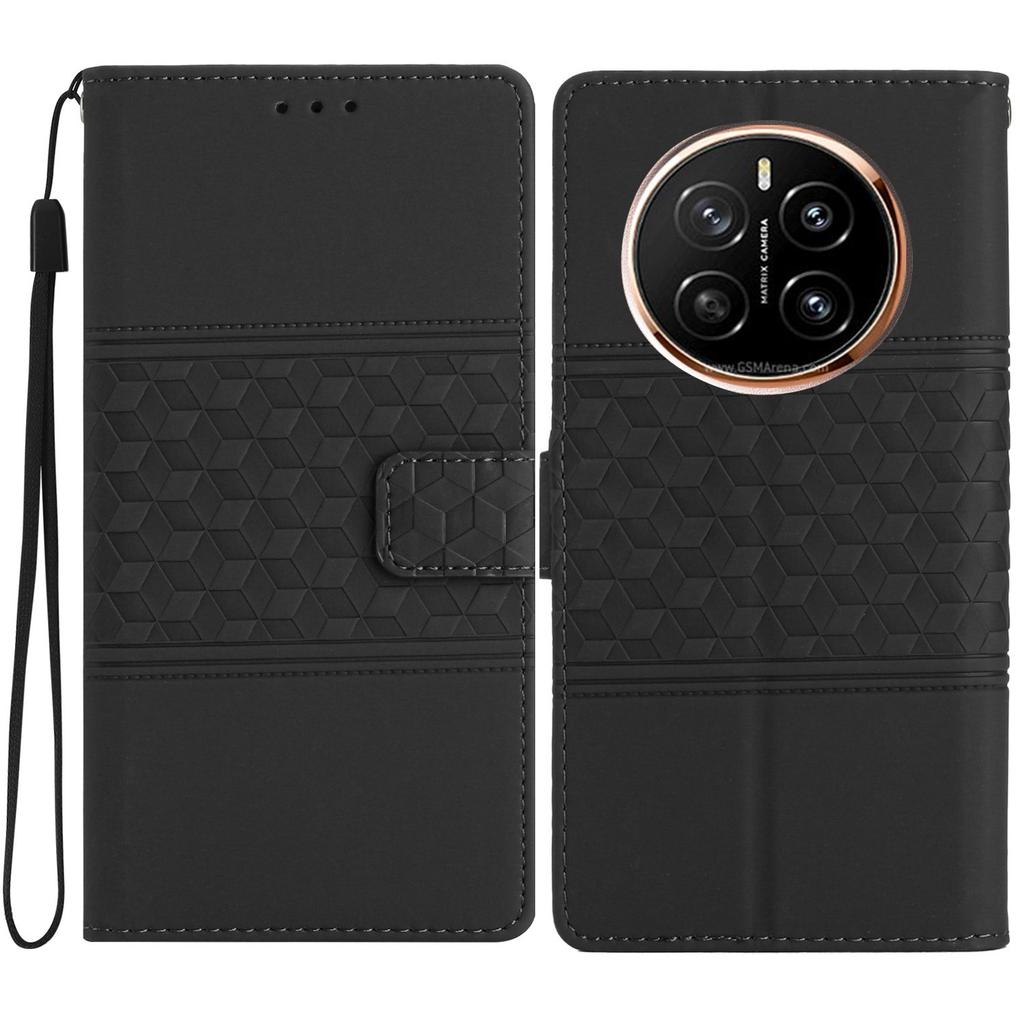 For Honor Magic7 Pro 5G Case Rhombus Leather Horizontal Flip Phone Cover