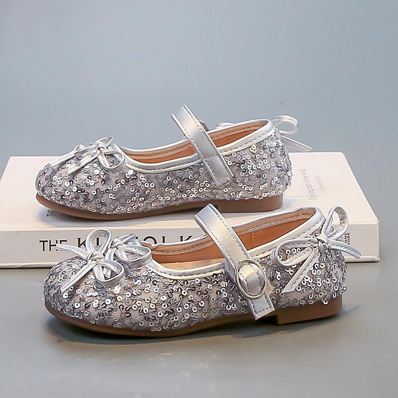 Fashion Sequined Baby Girl Princess Shoes Spring and Autumn 2025 New Soft-soled Non-slip Girls Versatile Casual Single Shoes