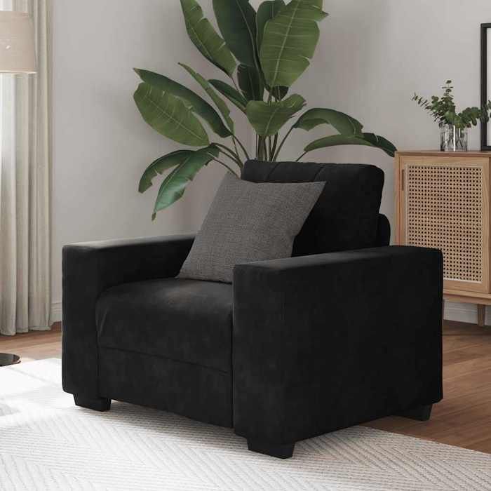 VidaXL Armchair Black 60 Cm Velvet, Single Sofa, Comfort Sofa, TV Armchair, Sofa, Sofa Seat, Recliner Sofa, 4105103